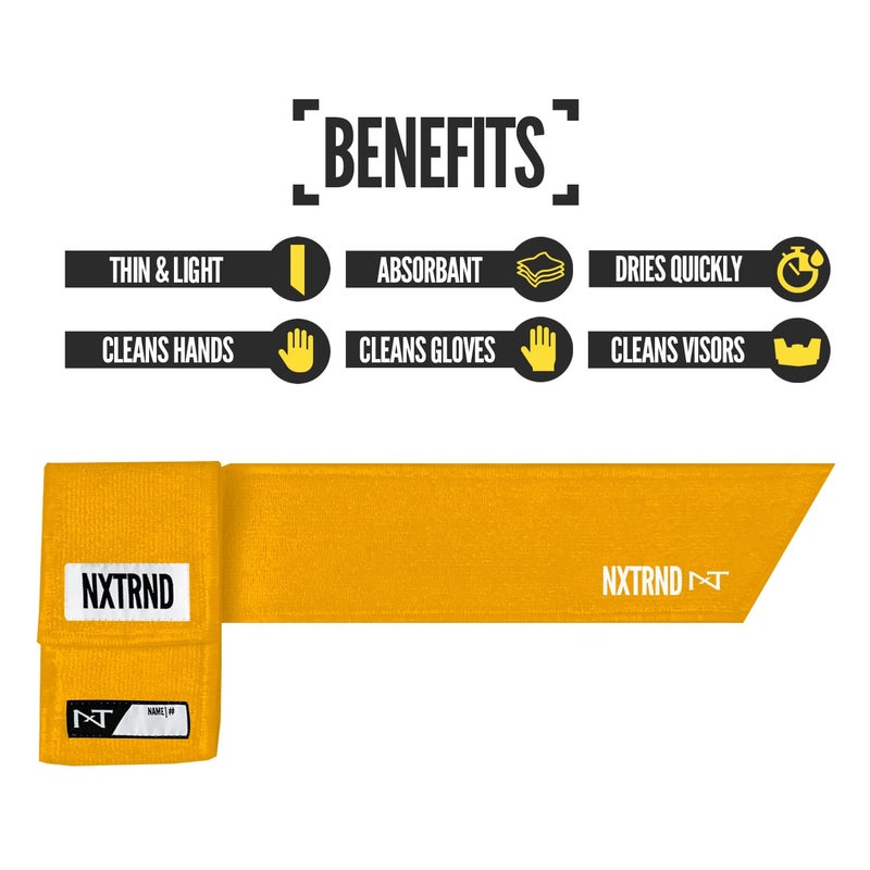 NXT NXTRND Nxtrnd Streamer Football Towel  Thin Sports Towel  Dries Hands & Football Accessories (Yellow) - Image 3